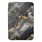 Luxuriöser schwarzer und goldfarbener Marmorboden Badematte (Vorderseite Vertikal)