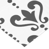 Luxuriöser schwarzer und weißer Damast Kurzer Tischläufer (Ecke)