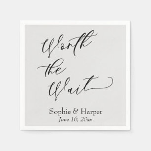 Luxuriöser Script-Schriftart Simple Worth The Wait Serviette