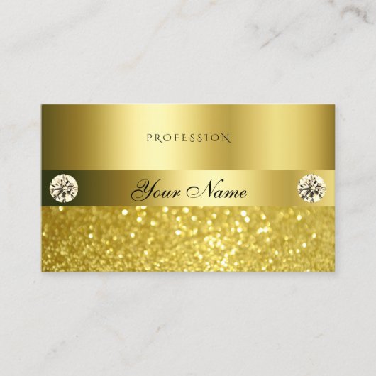 Luxuriöser Shimmery Glitzer Diamonds Luminous Gold Visitenkarte (Vorderseite)