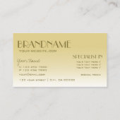 Luxuriöser Silky Golden Shimmer mit Spiegelbriefen Visitenkarte (Rückseite)