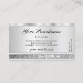 Luxuriöser Silver Sparkling Glitzer mit Diamanten Visitenkarte (Rückseite)