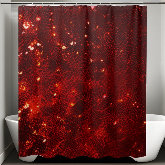 Luxuriöser Sparkling Red Sequin Duschvorhang