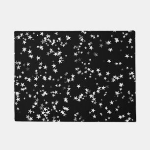 Luxuriöser Sternenhimmel Schwarze Sternen Eleganz Fußmatte