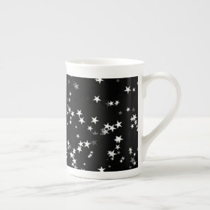 Luxuriöser Sternenhimmel Schwarze Sternen-Eleganz  Porzellantasse