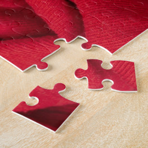 Luxuriöser tiefroter zerknitterter Textilhintergru Puzzle
