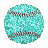 Luxuriöser türkisfarbener Glitzer Fett Sport Monog Baseball (Rückseite)