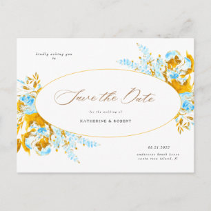 luxuriöser, türkisfarbener Save the Date Postkarte
