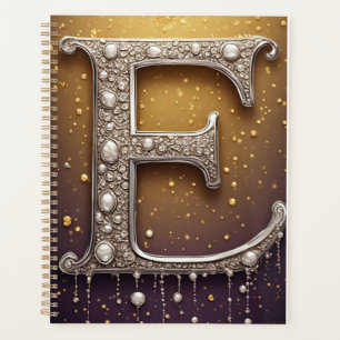 Luxuriöser, verzierter Buchstabe E Monogramm in Ju Planer
