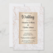 Luxuriöser weißer Glitzer Marmor Glamour Hochzeit Einladung (Vorderseite)