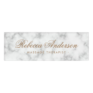 Luxuriöser weißer Marmor-Look hübsche schicke S Namenschild