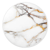 Luxuriöser weißer Marmor mit beigen und grauen Akz Keramikknauf (Vorderseite)