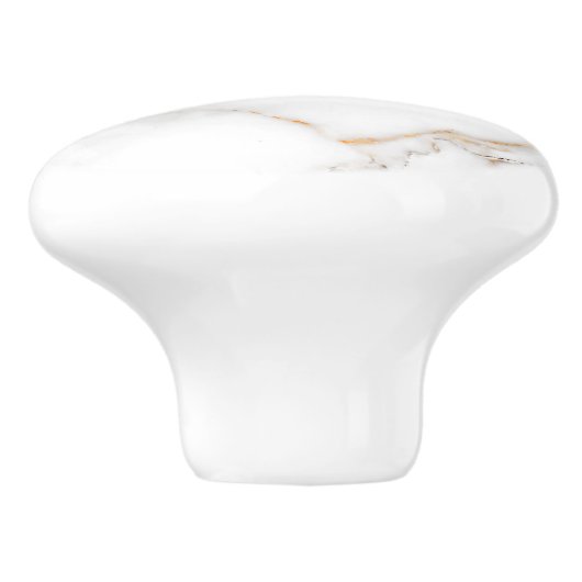 Luxuriöser weißer Marmor mit beigen und grauen Akz Keramikknauf (Seitenansicht)