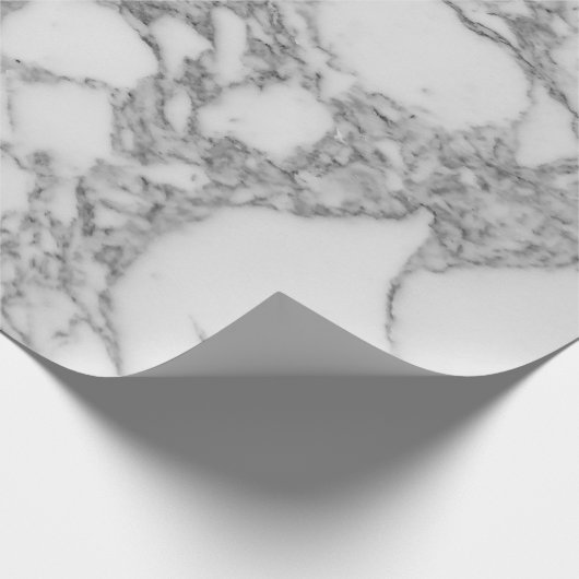 Luxuriöser weißer Marmorsteindruck Geschenkpapier (Ecke)