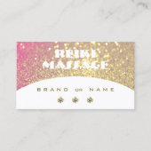 Luxuriöser weißer Rosa goldfarbener Sparkle Glitze Visitenkarte (Vorderseite)