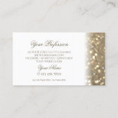 Luxuriöser White and Gold Sparkling Glitzer Stilvo Visitenkarte (Rückseite)