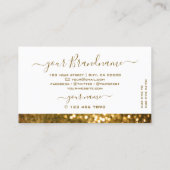 Luxuriöser White Gold Sparkle Glitzer Stilvoll sch Visitenkarte (Rückseite)