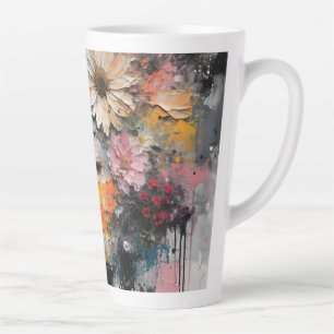Luxuriöses abstraktes Blumen-Frauenporträt-Wandbil Milchtasse