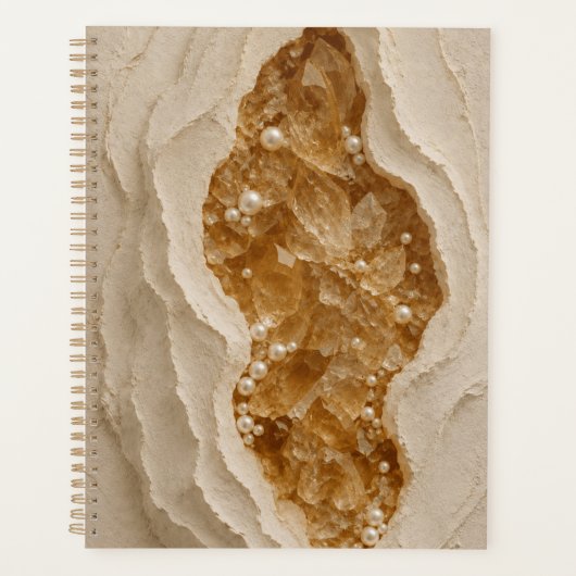 Luxuriöses abstraktes Geode-Notizbuch Planer (Vorderseite)