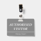 Luxuriöses Abzeichen "AUTHORIZED VISITOR" Ausweis (Vorderseite mit Clip)