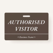 Luxuriöses Abzeichen "AUTHORIZED VISITOR" Ausweis (Rückseite)