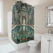 "Luxuriöses Anwesen: Art Deco Indoor Pool" Duschvorhang (Beispiel)