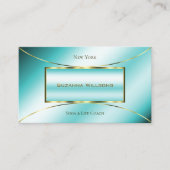 Luxuriöses Aquamarine mit schicker Gold-Dekoration Visitenkarte (Vorderseite)