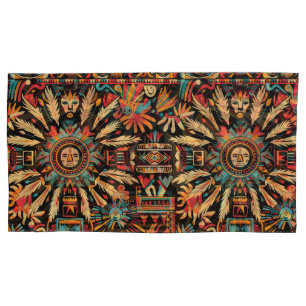 Luxuriöses Aquamarines "Aztec Dream" King Pillowca Kissenbezug