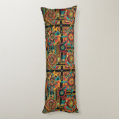 Luxuriöses Aquamarines "Aztec Dream" Plush Body Pi Seitenschläferkissen (Rückseite (Vertikal))