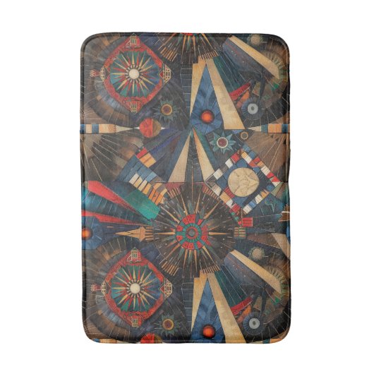 Luxuriöses Aquamarines Bat "Ancient Indigenous Chr Badematte (Vorderseite Vertikal)