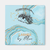 Luxuriöses Aquamarines Gold-Marmor Lash Extension Magnet (Vorne)