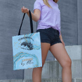 Luxuriöses Aquamarines Gold-Marmor Lash Extension  Tasche