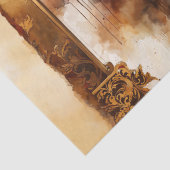 Luxuriöses Aquarellbild mit Verziertem Rahmen Seidenpapier (Detail)