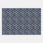 Luxuriöses Art Deco Tile mit Metallic Silver Lines Geschenkpapier Set (Vorderseite 3)