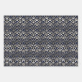 Luxuriöses Art Deco Tile mit Metallic Silver Lines Geschenkpapier Set (Vorderseite)