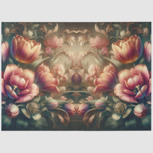 Luxuriöses ätherisches Barock floral Decoupage Seidenpapier (Vorderseite)