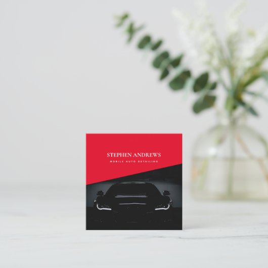 Luxuriöses Auto Details Autoreinigung Reparatur Ro Quadratische Visitenkarte (Stehend Vorderseite)