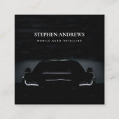 Luxuriöses Auto mit detaillierter Kfz-Reinigung Re Quadratische Visitenkarte (Vorderseite)