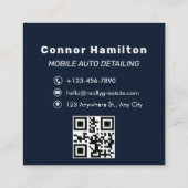 Luxuriöses Auto mit detaillierter Kfz-Reinigung Re Quadratische Visitenkarte (Rückseite)
