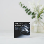 Luxuriöses Auto mit detaillierter Kfz-Reinigung Re Quadratische Visitenkarte (Stehend Vorderseite)