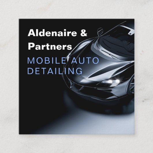 Luxuriöses Auto mit detaillierter Kfz-Reinigung Re Quadratische Visitenkarte (Vorderseite)