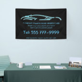 Luxuriöses Autologo - Ice Blue Sports Car auf schw Banner (Messeveranstaltung)