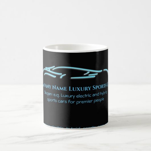 Luxuriöses Autologo - Ice Blue Sports Car auf schw Kaffeetasse (Mittel)