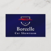 Luxuriöses Autologo - Red Sportscar auf blau Visitenkarte (Vorderseite)