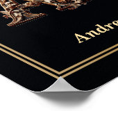 Luxuriöses Barock Buchstabe A Monogramm Poster (Ecke)