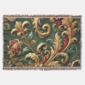 Luxuriöses Barock Damask Muster Decke (Vorderseite)