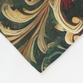 Luxuriöses Barock Damask Muster Fleecedecke (Ecke)