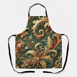 Luxuriöses Barock Damask Muster Schürze