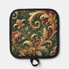 Luxuriöses Barock Damask Muster Topflappen