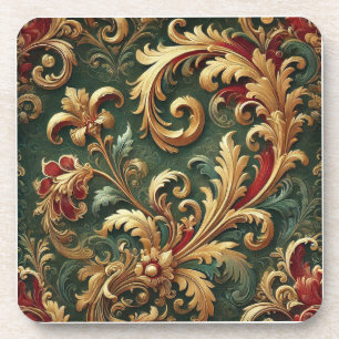 Luxuriöses Barock-Damaskusmuster Getränkeuntersetzer